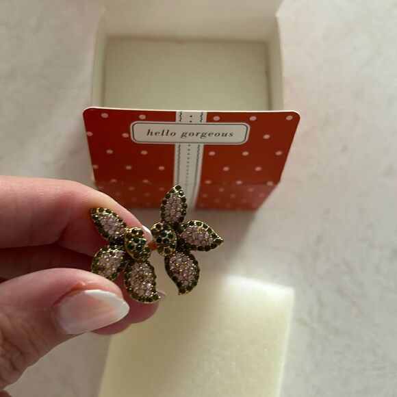 Stella and Dot floral pave ring - medium/ large adjustable size - Picture 1 of 5